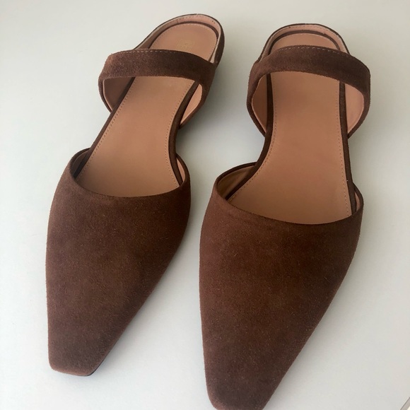 TOTEME Pointed Brown Women's Flat Shoes - Picture 1 of 7